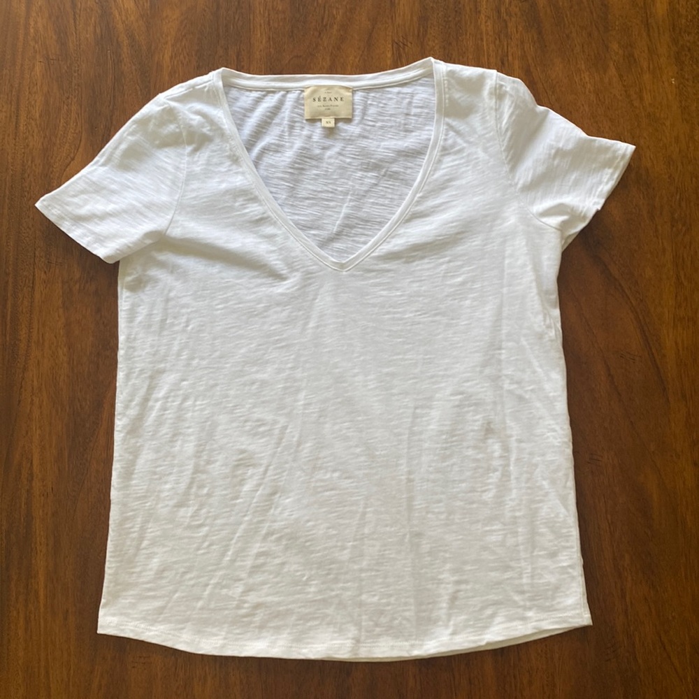 Sezane Malcolm White Short Sleeve Tee - Picture 3 of 7